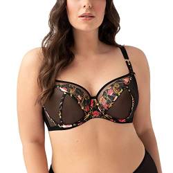 Gorsenia Dame Soft-BH Stickerei Netz Träger Schalen Schleife Dessous K755 Chiara, Schwarz,80J von Gorsenia