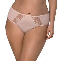 Gorsenia K358 Blanca Slips Dame Dessous Spitze Geblümt Normaler Bund Setteil EU, Beige,4XL von Gorsenia