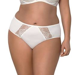 Gorsenia K358 Blanca Slips Dame Dessous Spitze Geblümt Normaler Bund Setteil EU, Elfenbein,4XL von Gorsenia