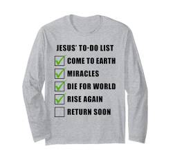 JESUS' To-Do List: Christian Faith Checklist Gospel Graphic Langarmshirt von Gospel of Salvation Christian Faith Evangelism