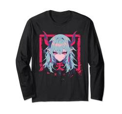 Nette japanische Manga-Vaporware im Retro-Stil, Motiv „Demon Waifu“, Gothic Langarmshirt von Gothic Anime Demon Waifu Cute Japan Manga