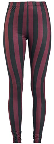 Gothicana by EMP Damen Schwarz/rot gestreifte Leggings XL von Gothicana by EMP