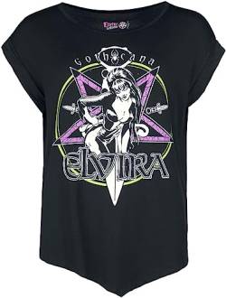 Gothicana by EMP Damen schwarzes lockeres T-Shirt mit Elvira Frontprint XXL von Gothicana by EMP