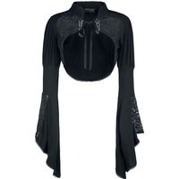 Gothicana by EMP - Gothic Bolero - Spitzen-Bolero mit Trompetenärmeln Gothicana - S bis XXL - für Damen - Größe L - schwarz von Gothicana by EMP