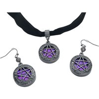 Gothicana by EMP - Gothic Halsband - Shiny Pentagram - für Damen - schwarz von Gothicana by EMP