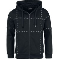 Gothicana by EMP - Gothic Kapuzenjacke - Rivet Hole Zipper Hoodie - S bis XXL - für Männer - Größe L - schwarz von Gothicana by EMP