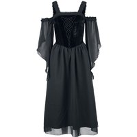Gothicana by EMP - Gothic Kleid lang - Dress with Embroidery and Lacing - S bis XXL - für Damen - Größe S - schwarz von Gothicana by EMP
