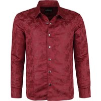 Gothicana by EMP - Gothic Langarmhemd - Woven Rose Shirt - S bis XXL - für Männer - Größe XL - dunkelrot von Gothicana by EMP