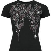 Gothicana by EMP - Gothic T-Shirt - T-Shirt mit Spinnennetzen - XS bis XXL - für Damen - Größe L - schwarz von Gothicana by EMP