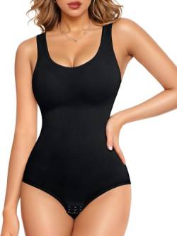 Gotoly Shapewear Damen Bauchweg Stark Formend Body Shaper Hohe Elastizität Shaping Miederbody Nahtlose Formende Bodys Taillenmieder Sculpting Bodysuit (Schwarz, 3XL-4XL) von Gotoly