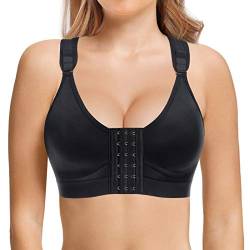 Gotoly Sport BH für Damen Post Chirurgisch Bra Push up Yoga Sports Top Bralette Starker Halt Gepolstert (3XL, Schwarz) von Gotoly