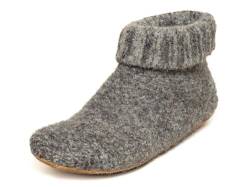 Gottstein Hüttenschuh Knit Boot - Filz-Hausschuh für Damen & Herren | Aus reiner Schurwolle - hochwertige Sohle aus Rindsleder - geschlossene Sockenschuhe Brown | 39 von Gottstein