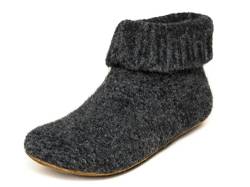 Gottstein Hüttenschuh Knit Boot - Filz-Hausschuh für Damen & Herren | Aus Reiner Schurwolle - hochwertige Sohle aus Rindsleder - geschlossene Sockenschuhe Charcoal | 43 von Gottstein