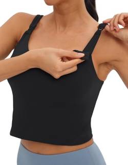 Gowjog Schwangerschafts Still BH Still Top Damen Still Sport BH U-Back Tank Top Yoga Workout Fitness Lauf-BH für die Zeit Während und nach der Schwangerschaft (Schwarz,L) von Gowjog