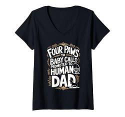 Damen Paws To Baby Calls wird zum menschlichen Vater befördert T-Shirt mit V-Ausschnitt von GrandMaster Design