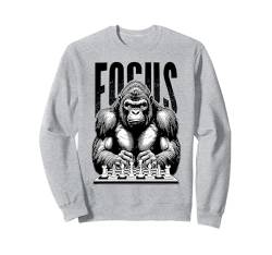 Gorilla spielt Schachfokus Lustiger Schachmat-Primatenaffe Sweatshirt von Grandio Design Chess Novelty Gifts