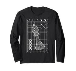 Schachspieler Bishop Piece Futuristic Checkmate Wireframe Langarmshirt von Grandio Design Chess Novelty Gifts