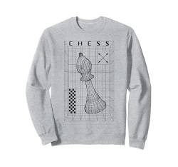 Schachspieler Bishop Piece Futuristic Checkmate Wireframe Sweatshirt von Grandio Design Chess Novelty Gifts