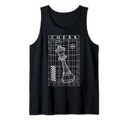 Schachspieler King Piece Futuristisches Schachmatt-Drahtmodell Tank Top von Grandio Design Chess Novelty Gifts