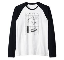 Schachspieler Knight Piece Futuristic Checkmate Wireframe Raglan von Grandio Design Chess Novelty Gifts