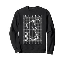 Schachspieler Knight Piece Futuristic Checkmate Wireframe Sweatshirt von Grandio Design Chess Novelty Gifts