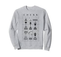 Schachspielerfiguren Set Futuristic Checkmate Wireframe Sweatshirt von Grandio Design Chess Novelty Gifts