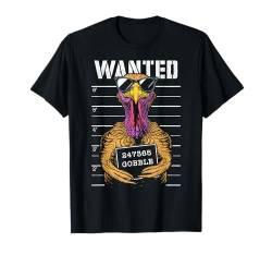 Türkei Polizei Mugshot Lustig Thanksgiving Gobble Gangster T-Shirt von Grandio Design Happy Thanksgiving Turkey Designs