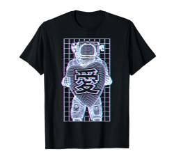 EDM Rave Love Astronaut Techno Musik Kanji Glitch House DJ T-Shirt von Grandio Design Music Lover & Musician Gifts