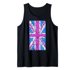 EDM Rave UK Glitch Lustiger Technomusik-Raver mit britischer Flagge Tank Top von Grandio Design Music Lover & Musician Gifts