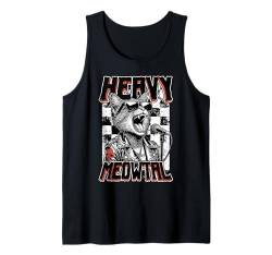 Heavy Meowtal Cat Funny Metal Music Band Sänger Musiker Tank Top von Grandio Design Music Lover & Musician Gifts