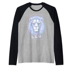 Rave Lion Leo Party Techno Star Sign Sonnenbrille Funny Raver Raglan von Grandio Design Music Lover & Musician Gifts