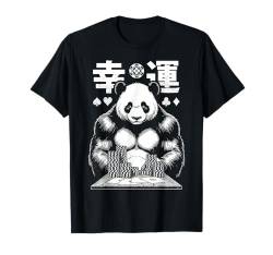 Pokerspieler Lucky Panda Bär Japanische Kanji Lustige Vier Asse T-Shirt von Grandio Design Playing Cards Gifts