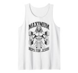 Jesus Gym Christian Bodybuilder Maximale Wiederholungsstärke Tank Top von Grandio Design Sports Training And Fitness