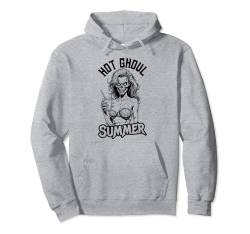 Hot Ghoul Summer Zombie Girl Lustiger Summerween-Strandcocktail Pullover Hoodie von Grandio Design Summerween Summer Vacation Beach