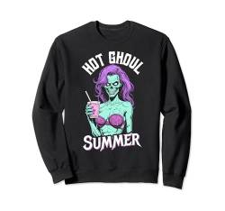 Hot Ghoul Summer Zombie Girl Lustiger Summerween-Strandcocktail Sweatshirt von Grandio Design Summerween Summer Vacation Beach