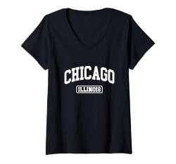 Damen Chicago - Illinois - Throwback Design - Classic T-Shirt mit V-Ausschnitt von Graphic Club Inc.