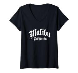 Damen Malibu - California - Gothic / Old School Design - Classic T-Shirt mit V-Ausschnitt von Graphic Club Inc.