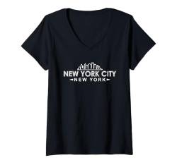 Damen New York City - NYC - Throwback Design - Classic T-Shirt mit V-Ausschnitt von Graphic Club Inc.