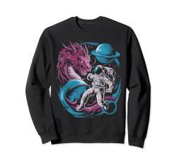 Fantasy-Kunst-T-Shirt „Astronaut Dragon Space Battle“ Sweatshirt von Graphic Tees Men Women Boys Girls