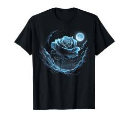 Rose Flower NYC Skyline Mond Wolken Sterne Stadtbild Design T-Shirt von Graphic Tees Men Women Boys Girls