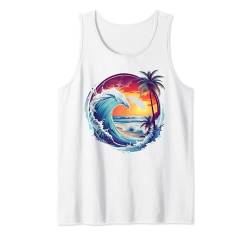 Strand Ozean Sonnenuntergang Palme Sommer Urlaub Vibes Tank Top von Graphic Tees Men Women Boys Girls