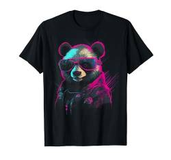 Panda Bear Cool Dude Sonnenbrille Retro Vintage Kopfhörer T-Shirt von Graphic Tees for Men, Women and Teens