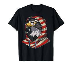 American Eagle USA Flag Hoodie Patriotischer Weißkopfseeadler 4 T-Shirt von Graphic Tees for Men Women and Teens