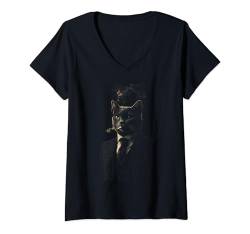 Damen Katzenliebhaber, rauchende Katze, lustiges Geschenk T-Shirt mit V-Ausschnitt von Graphic Tees for Men Women and Teens