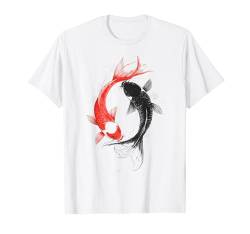 Koi Fisch Japanische Kunst Yin Yang Symbol Glücksfisch Geschenk T-Shirt von Graphic Tees for Men Women and Teens