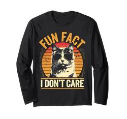 Lustiges Geschenk für Katzenbesitzer, Aufschrift "I Don't Care" Langarmshirt von Graphic Tees for Men Women and Teens