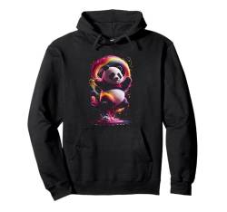 Panda Bär Regenbogen bunte Spritzer Malerei Kunst Pullover Hoodie von Graphic Tees for Men Women and Teens