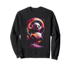 Panda Bär Regenbogen bunte Spritzer Malerei Kunst Sweatshirt von Graphic Tees for Men Women and Teens