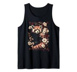 Roter Panda, florales botanisches Kawaii-Design, japanisches rotes Pandas-Design Tank Top von Graphic Tees for Men Women and Teens