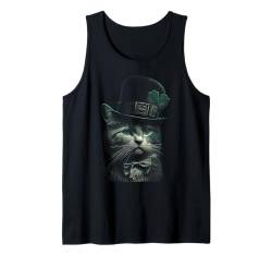 St. Patrick's Day Cat Shamrock Irish Leprechaun Katzenliebhaber Tank Top von Graphic Tees for Men Women and Teens